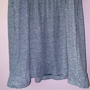 Abercrombie & Fitch Size XL Mini Dress Blue Ditsy Floral Ruffle Babydoll Boho thumbnail 9