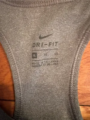 Nike Dri-Fit Racerback Sports Bra Heather Gray Classic Swoosh Size XL EUC thumbnail 3
