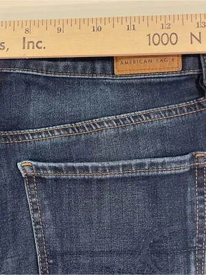 American Eagle Super Hi-Rise Jegging Women’s 6 Dark Wash Jeans Distressed thumbnail 5