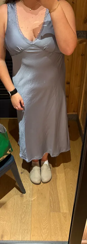American Eagle Light Blue Midi Slip Dress thumbnail 2