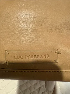 Lucky Brand leather crossbody bag soft tan/beige leather thumbnail 4