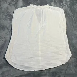 H&M V-Neck Cap Sleeve Gauze Top Size S Relaxed Fit Lightweight Beach Coastal thumbnail 2