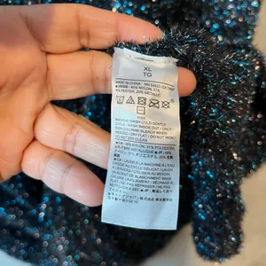 Banana Republic Tinsel Mini Pullover Sweater‎ Dress Size XL Glitter Holiday New thumbnail 2