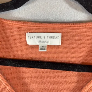 387 |‎ Madewell Texture & Thread Womens M Tie-Front Waffle Knit Crop Top Orange thumbnail 3