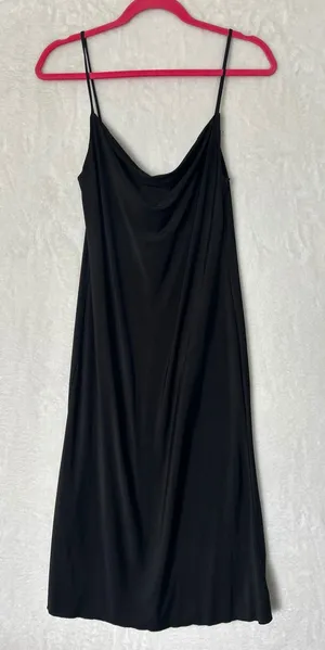 Sincerely Jules‎ Womens Black Cowl Neck Spaghetti Strap Midi Slip Dress Size M thumbnail 1