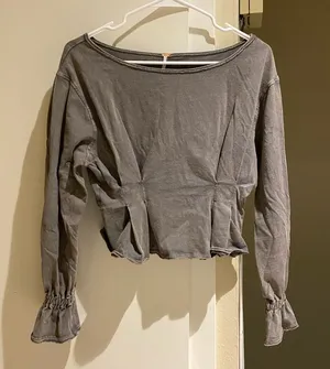 Free people super cute grey top thumbnail 1