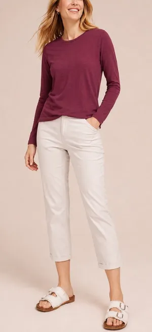 Old Navy Red/Maroon Crew Neck Long Sleeve Shirt Top thumbnail 1