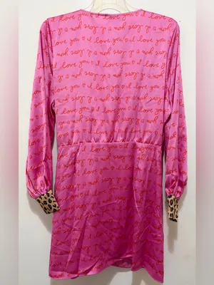 Never Fully Dressed Plus Love Print Wrap Mini Dress Pink & Red Sz 18 NWT thumbnail 6