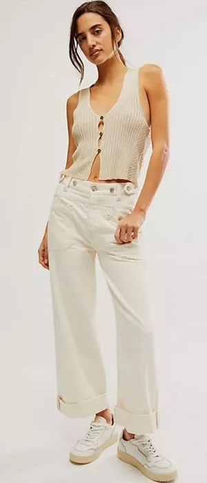 Free People We The Free Palmer Jeans Eggshell – Size 30. thumbnail 1