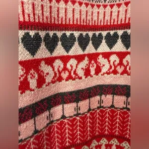 Free People Intimately Falala Fair Isle Cozy Soft Red Holiday Pajama‎ Leggings M thumbnail 3