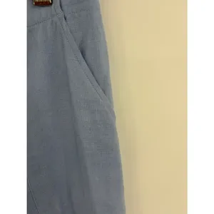 Ralph Lauren vintage linen wide leg cropped patch pocket blue pant women’s 4 thumbnail 4