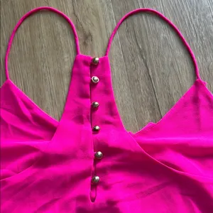 Naked Zebra Women's Fuscia Spaghetti Strap Tank Top Size Large thumbnail 5
