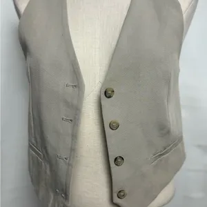 Zara Stylish Beige Vest with Button Detail XS NWT thumbnail 3