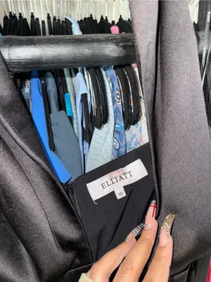 ELLIATT Brynn Black Satin Halter Cutout Maxi Gown Womens XS EUC thumbnail 11