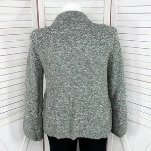 Willi Smith Marled Peplum Wool Blend‎ Cardigan Sweater Grey XL thumbnail 4