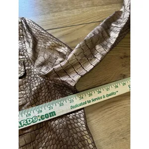 Birch Hill Women‎ Size 1X Button Down Jacket Faux Snake Skin Golden Brown City thumbnail 6