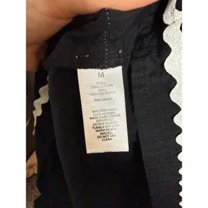 Nicoles Closet Black Cotton Ric Rac Tiered Midi Dress Smocked Back Pockets M thumbnail 4