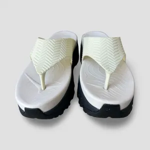 P448 Bondi Platform Flip Flops Cream Black Vibram Lug Sole EU 41 Grunge Y2K insp thumbnail 3