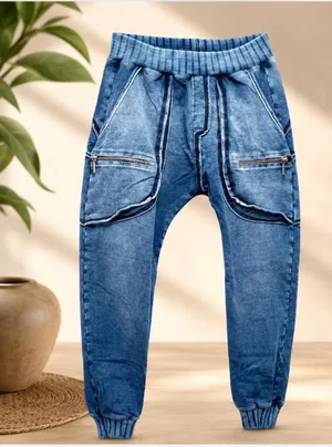 Labellamafia Acid Wash Denim Style Drop-Crotch Joggers – Size Small / P thumbnail 3