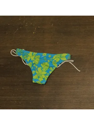 Speedo Womens Hana Floral Printed Side Tie Bikini Bottom Blue / Green XS thumbnail 2