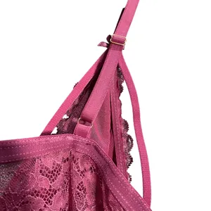 Windsor Women's Babydoll Lace Front Clasp Mauve Lingerie Size Large Intimates Sexy thumbnail 4