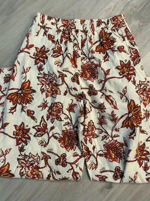 Marc New York White Pants with‎ Orange Floral Accents 55% Linen thumbnail 10