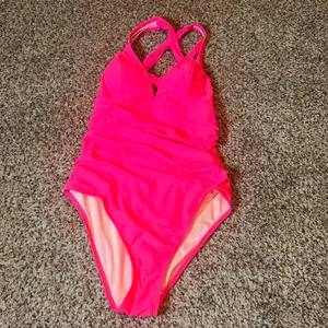 Eomenie One Piece Swimsuit‎ Cut Out Ruched Tummy Control Hot Pink M thumbnail 5