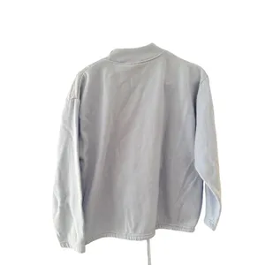 Vintage Gitano 80s Blue Mixed Media Mock Neck Sweatshirt P Medium Drawstring thumbnail 6