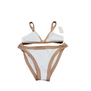 L Space Farrah White Tan top S Charlie bottom L High Leg Bikini Set‎ Swimwear S thumbnail 2