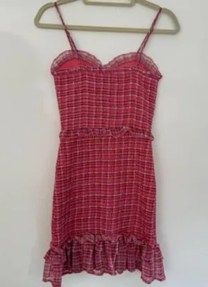 Aqua Smocked Mini Dress Pink Gingham size S thumbnail 5
