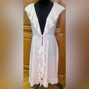 Victoria's Secret Dream Angels Sheer Satin Ruffle Kimono Robe Pink‎ & Rose Gold thumbnail 5
