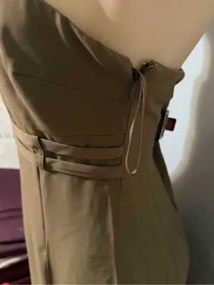 4th & reckless Strapless Olive Midi Dress with Waistband Detail thumbnail 4