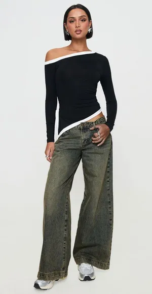 Long Sleeve Off The Shoulder Princess Polly Top thumbnail 2