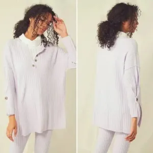 Free People Around‎ the Clock Tunic Sweater Lavender Size Small thumbnail 2