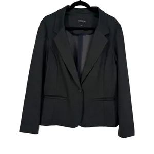 Liverpool Los Angeles Herringbone Ponte Knit Fitted Blazer Jacket Gray Sz‎ Large thumbnail 4