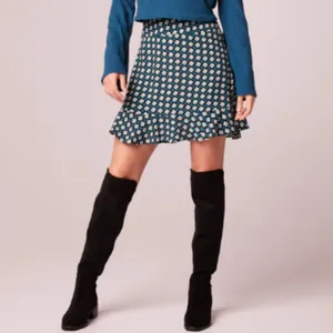 Band of Gypsies Colette Teal Geometric Mini Skirt Size M Cottagecore thumbnail 3