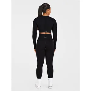 ABYL Seamless Long Sleeve Crop Top Size XS Lilac Thumbholes Gym Workout Active thumbnail 7