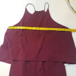 Love...Ady Solid Halter Popover Jumpsuit burgundy XXL thumbnail 4