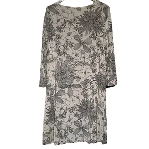 Bryn Walker Irys Black and Grey Stretch Jersey Floral‎ Dress Sz XL thumbnail 6