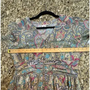 Boemo Dress Silky Paisley Maxi Size Large Short‎ Sleeve thumbnail 9