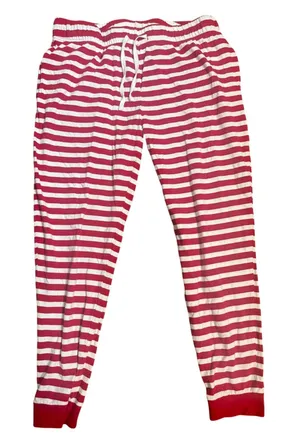 Skinnifit Womens Medium Red White Striped Pajama Pants Joggers Holiday thumbnail 1