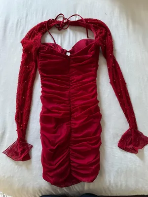 Red Embellished Dress thumbnail 4