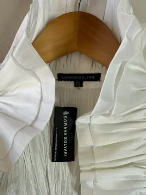 Sorava Golyari White Crinkle Taffeta Ruffle Open Front Jacket Size Small NWT thumbnail 5