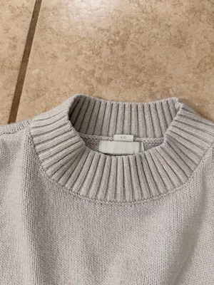 H&M Beige Oversized Knit Sweate thumbnail 3