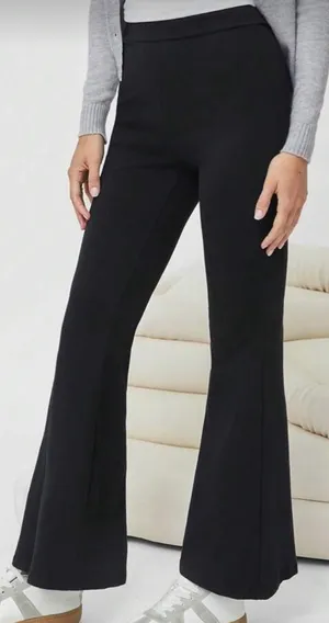 SHEIN Women Flare Leg Solid Pants thumbnail 2