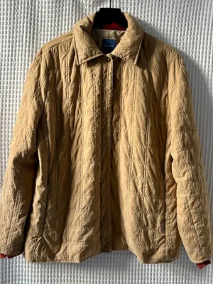 Faconnable women's tan water resistant quilted hooded spring fall jacket size XL thumbnail 1