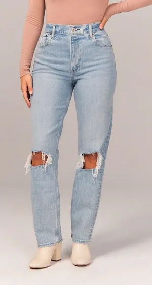 Abercrombie Curve Love High-Rise Straight thumbnail 1