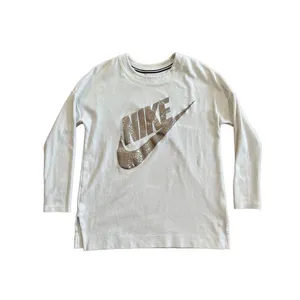 Nike Women's Rally‎ Metallic Fleece Crewneck Sweatshirt Ivory size M thumbnail 3