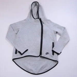 Nike Tech Fleece Asymmetric Cape Hoodie Women XS Grey Full Zip High Low 669613 thumbnail 1