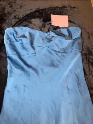 Hello Molly Style Slip Satin Mini Dress in Blue Size 4 (small) New with tag thumbnail 12